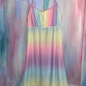 dolls kill sugar thrillz nwt ombré rainbow dress